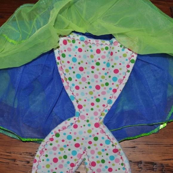 MERMAID Shiny Blue/Green Leotard Choker Tutu Dress - Picture 8 of 8